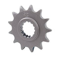 Gray 13-tooth front sprocket with splined center hub for bike drive