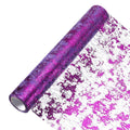 Deep purple table runner with white and magenta speckle, rolled up; 11x180 in