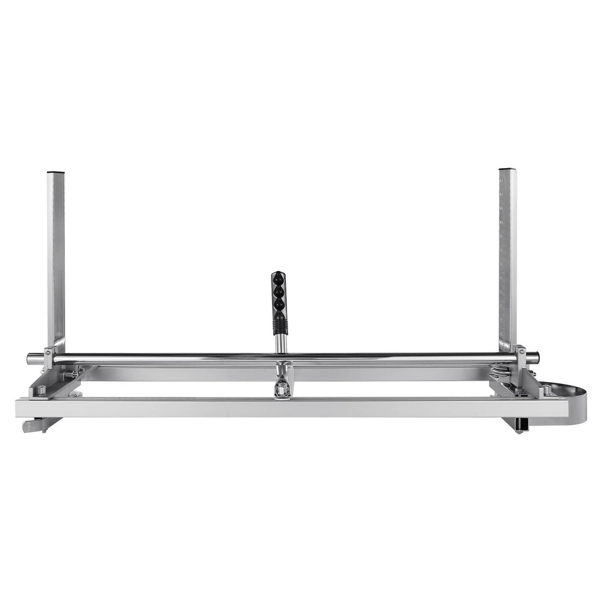 Portable chainsaw mill guide bar frame with support posts, adjustable cutting thickness
