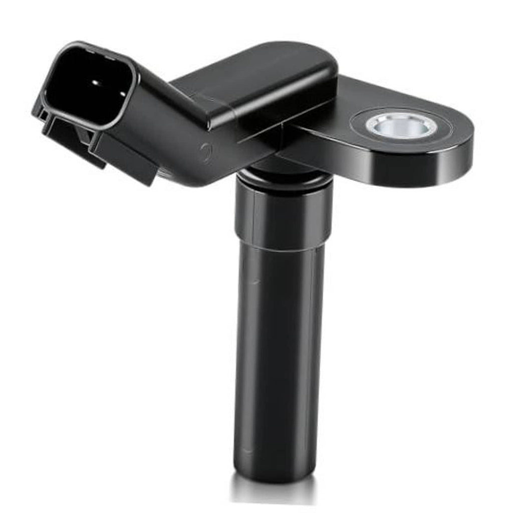 Black engine crankshaft position sensor with 2-pin connector and metal mounting cap