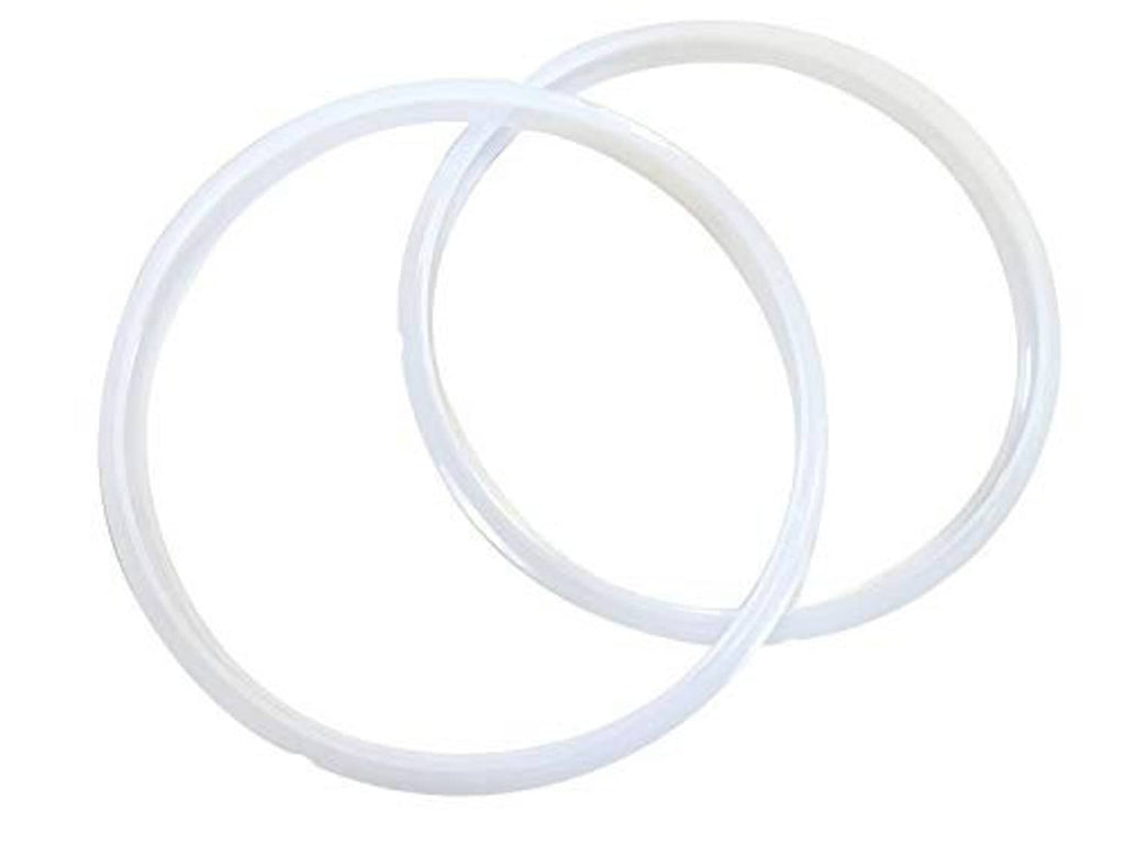 Twin pack rubber replacement gaskets, white circular seals, two loops