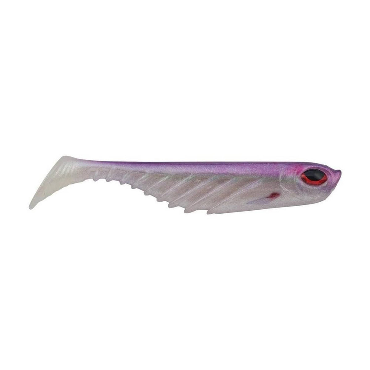 Berkley Powerbait purple smelt segmented fishing lure with red eye