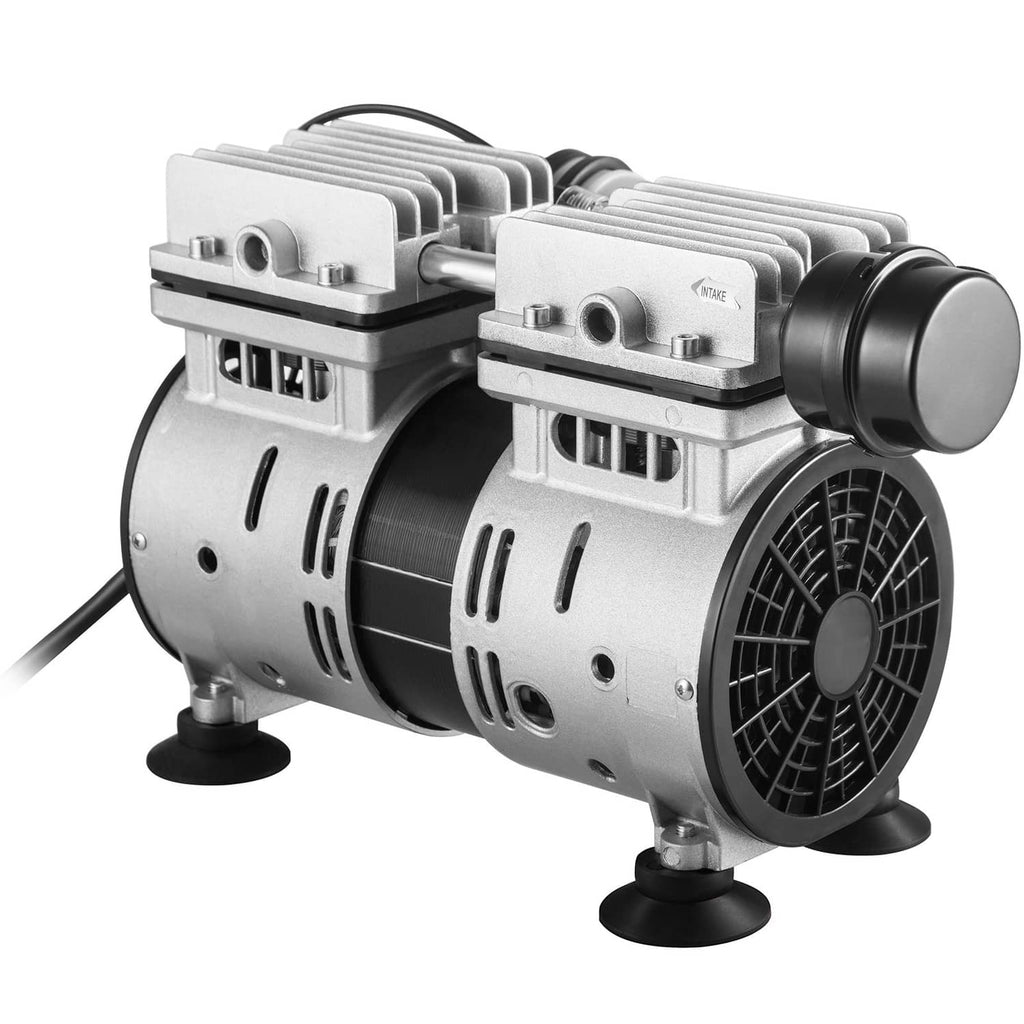 Pond aerator lake aeration pump, silver motor with black fan and mounting feet