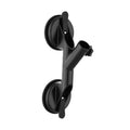 Black two-pad suction flagpole mount with vertical tube and pole socket