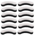 Replacement curved foam water filter pads, multiple black-and-gray sponge pieces