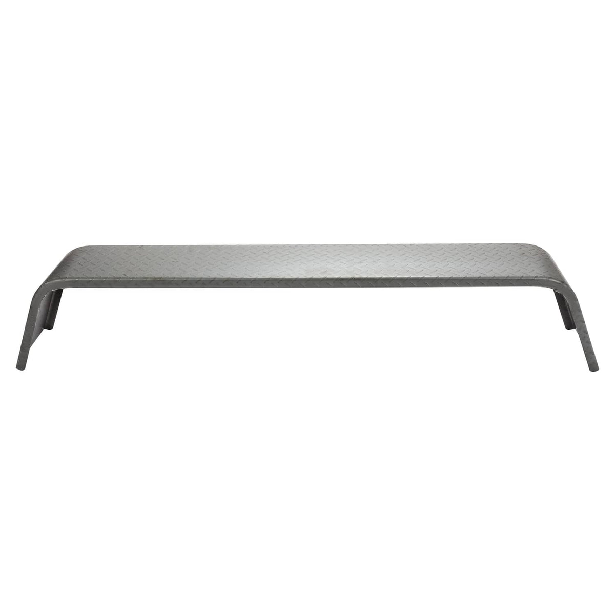Steel diamond tread trailer fender with short side supports, silver-gray