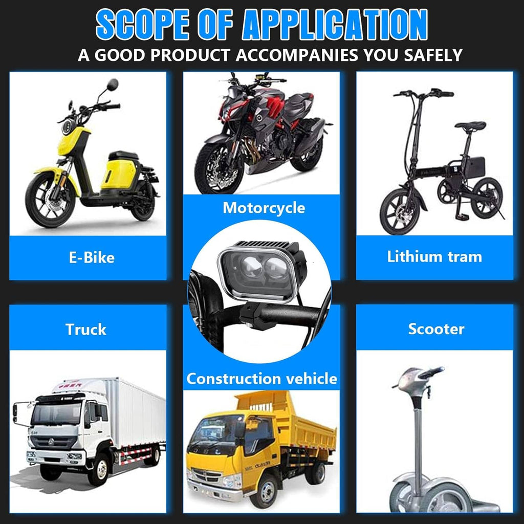 LED driving light unit shown among vehicle application icons