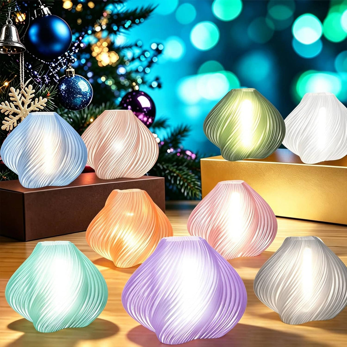 Translucent iSANMATE PETG filament bulb-style lamp covers, multicolor