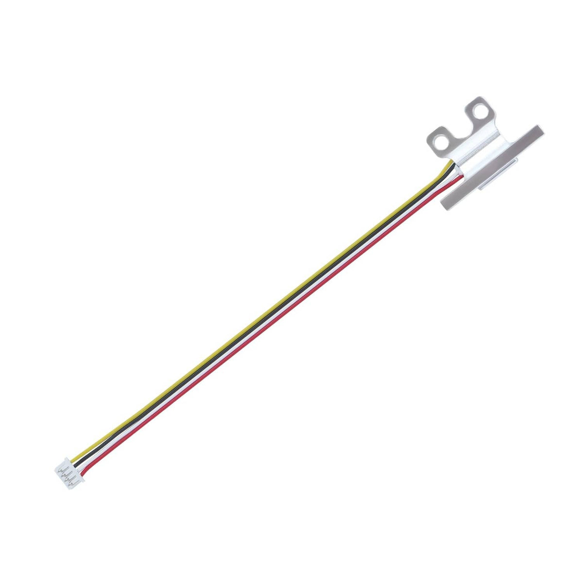 Strain gauge sensor cable with metal mounting tab and multicolor wires