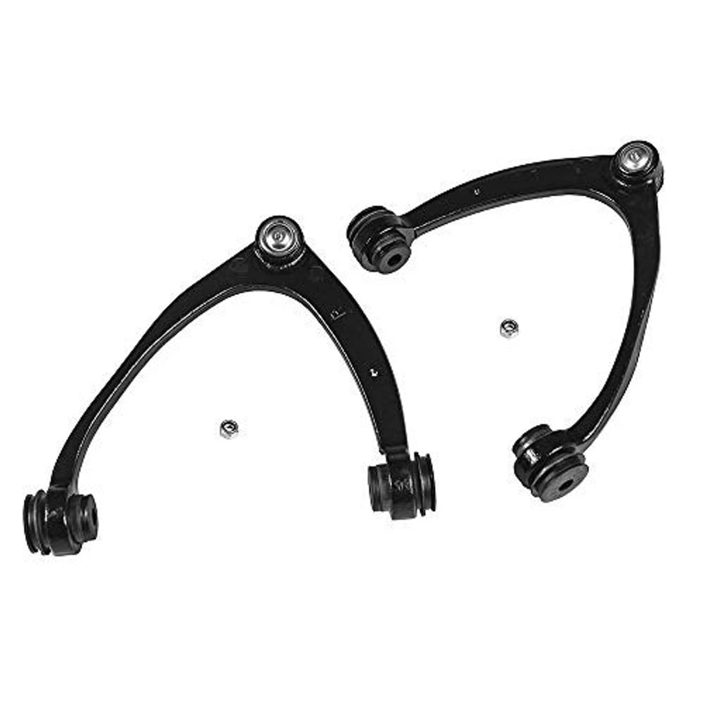 Front upper control arm with ball joints, black steel frame and link arms
