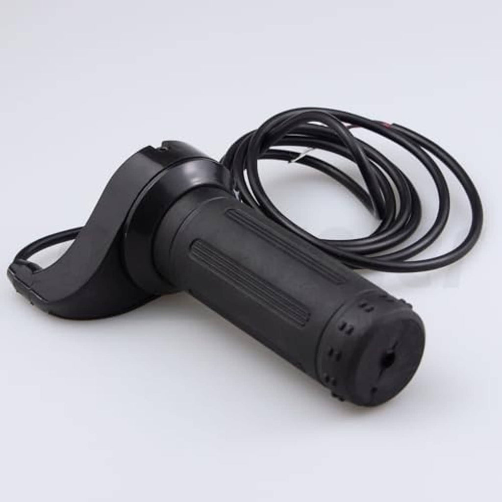 Black twist throttle handle with bundled 3-wire cable harness for replacement