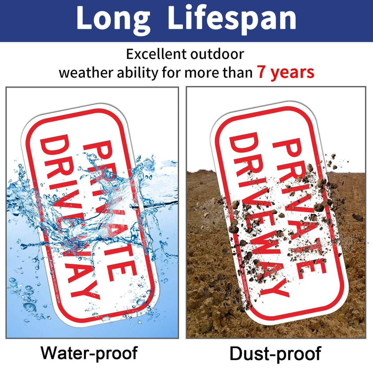 Private Driveway sign with long outdoor lifespan, water-proof and dust-proof design
