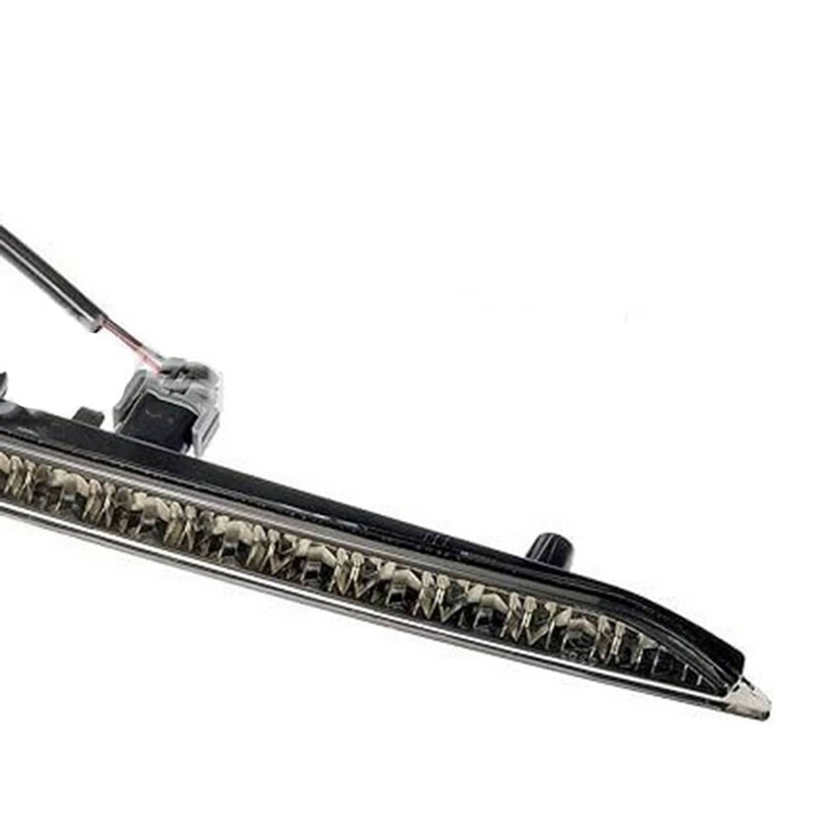 LED third brake light lens strip with reflective elements and black trim