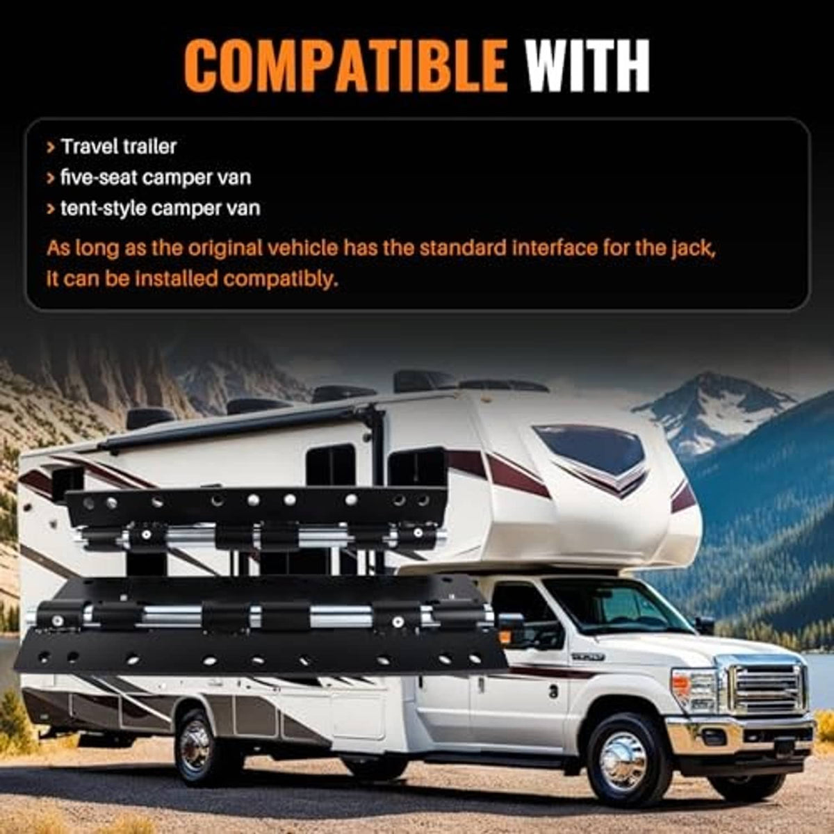 Black jack mount extension bracket set with pivot arms and included mounting bolts