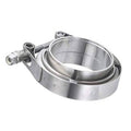Stainless steel V-band clamp with flanges and bolt assembly, 2.25 in size