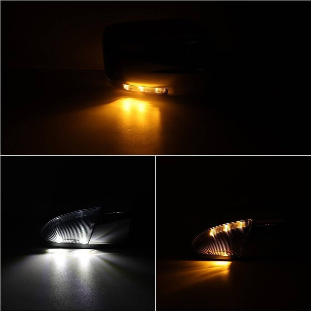 Right mirror turn-signal light with bright amber LED glow