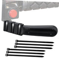 Black ATV thumb throttle extender with wrap-around grip and included zip ties