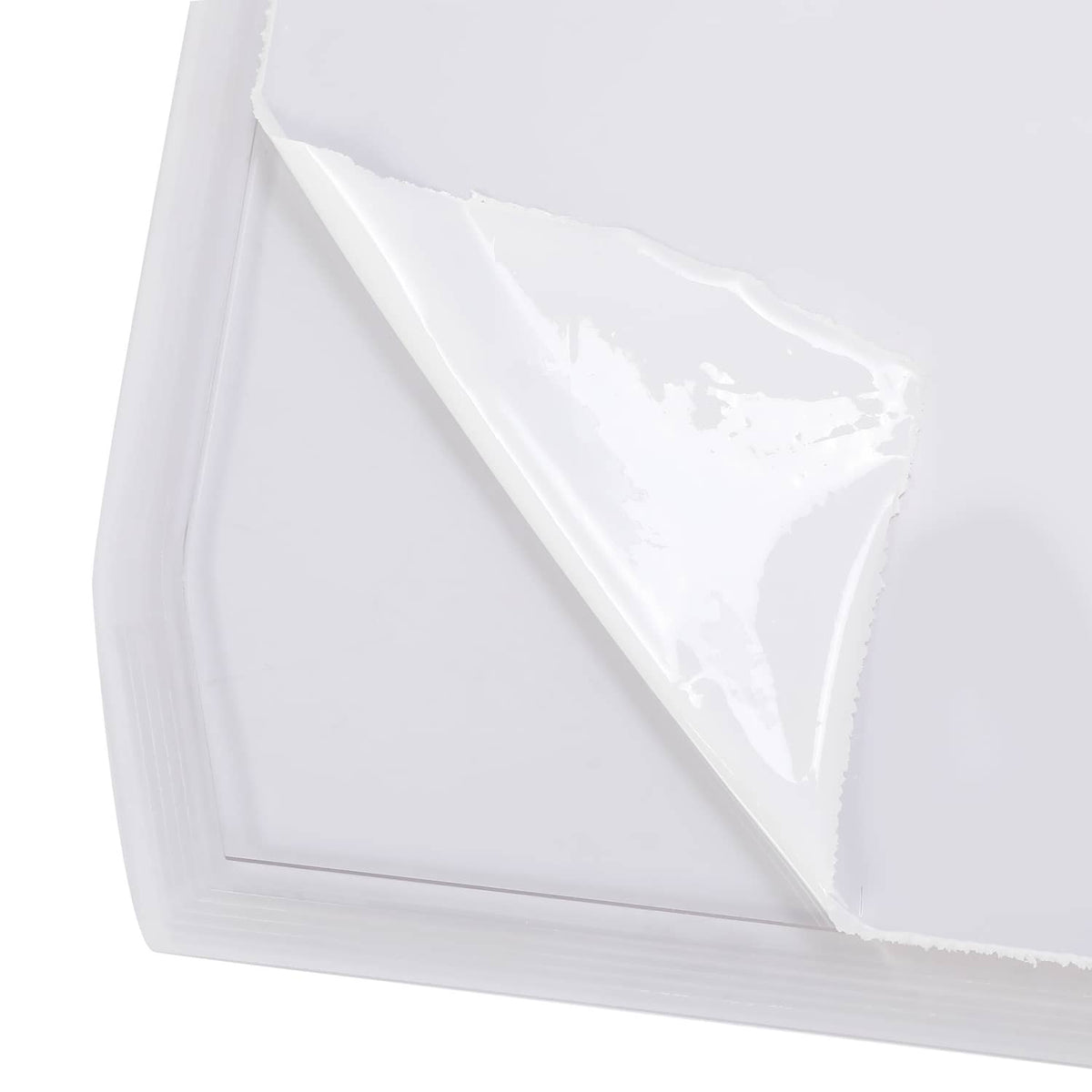 Door glass window panel with protective film or glare on the surface