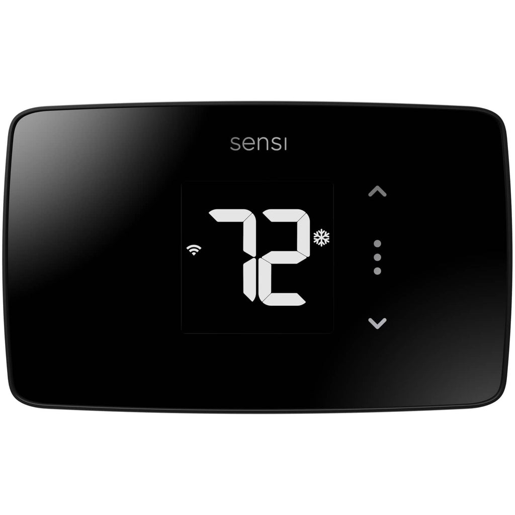 Black Sensi Lite smart thermostat with digital temperature display