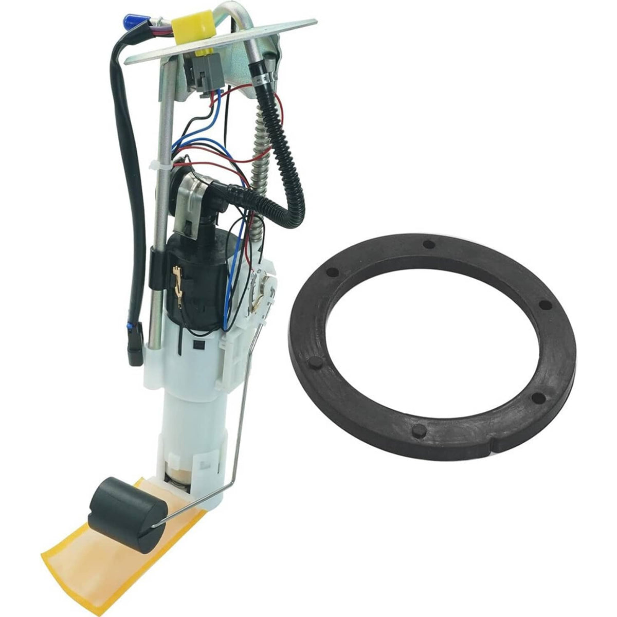 Fuel pump assembly with mounting module and round black gasket ring
