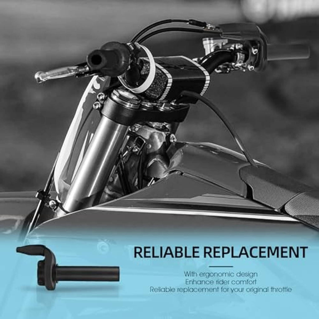 Black handlebar throttle lever with connected cable on motorcycle