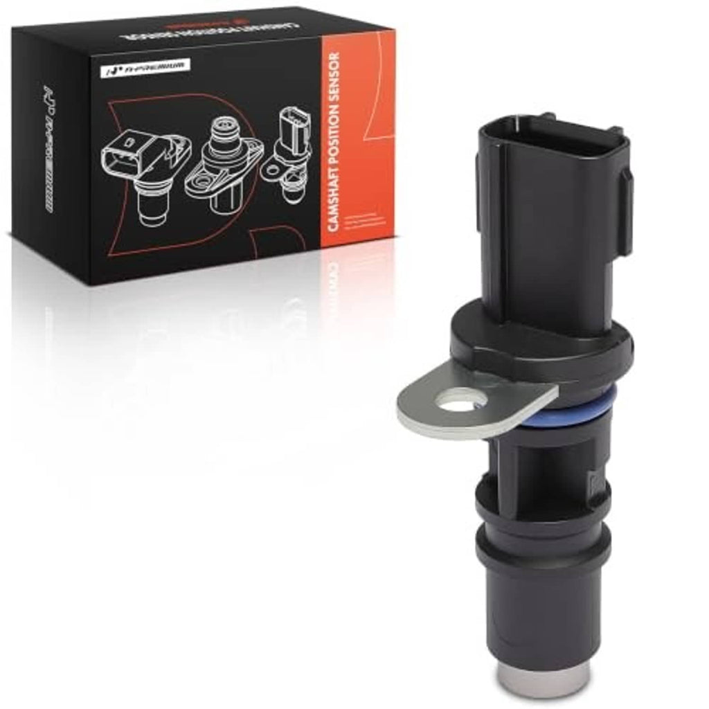 Camshaft position sensor with mounting tab, blue sealing ring, black plastic housing