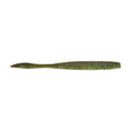 Green pumpkin watermelon soft plastic fishing worm with speckled pattern