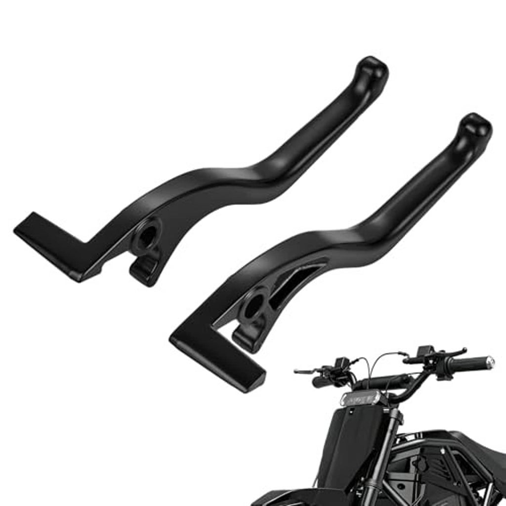 Black brake lever set with mounting bracket, shown with electric bike handlebar area