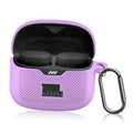 Purple silicone earbuds case, open lid, textured grip, JBL logo