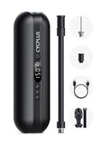Black Cycplus portable electric air compressor pump with built-in control panel