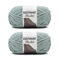 Bernat Blanket super bulky chenille yarn, light misty green, 2-pack skeins
