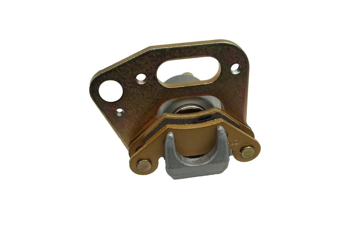 Brake caliper bracket with caliper body and piston, blue seal, mounting ears