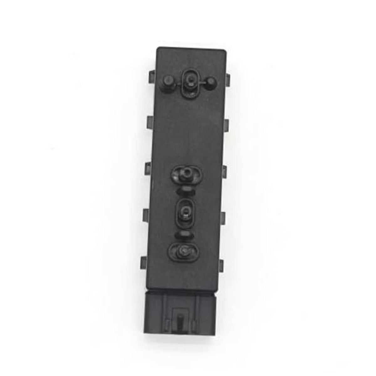 Black power seat control switch panel with multiple rocker buttons and side tabs