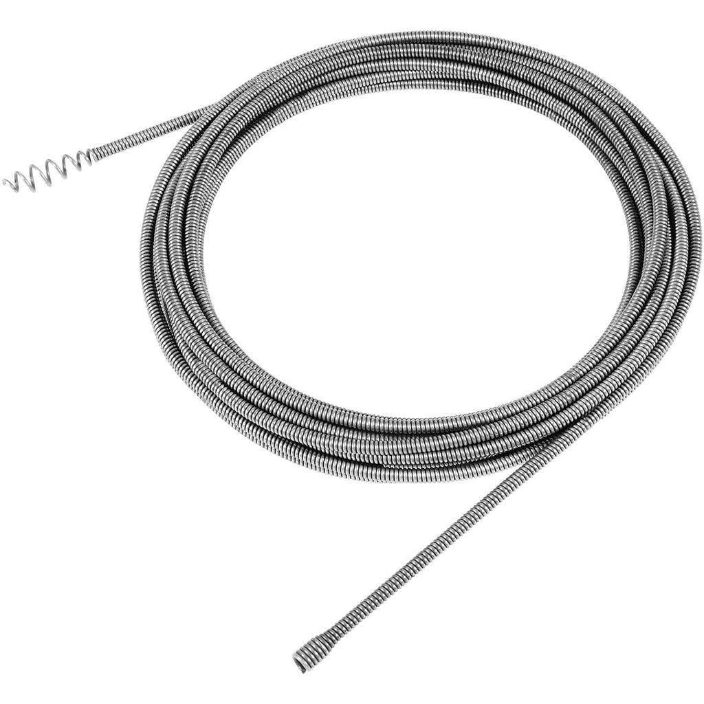 Auto-spin drain cable replacement, coiled auger line with extended end