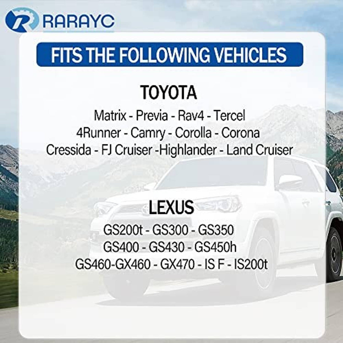Gasket kit vehicle fitment chart for Toyota and Lexus models