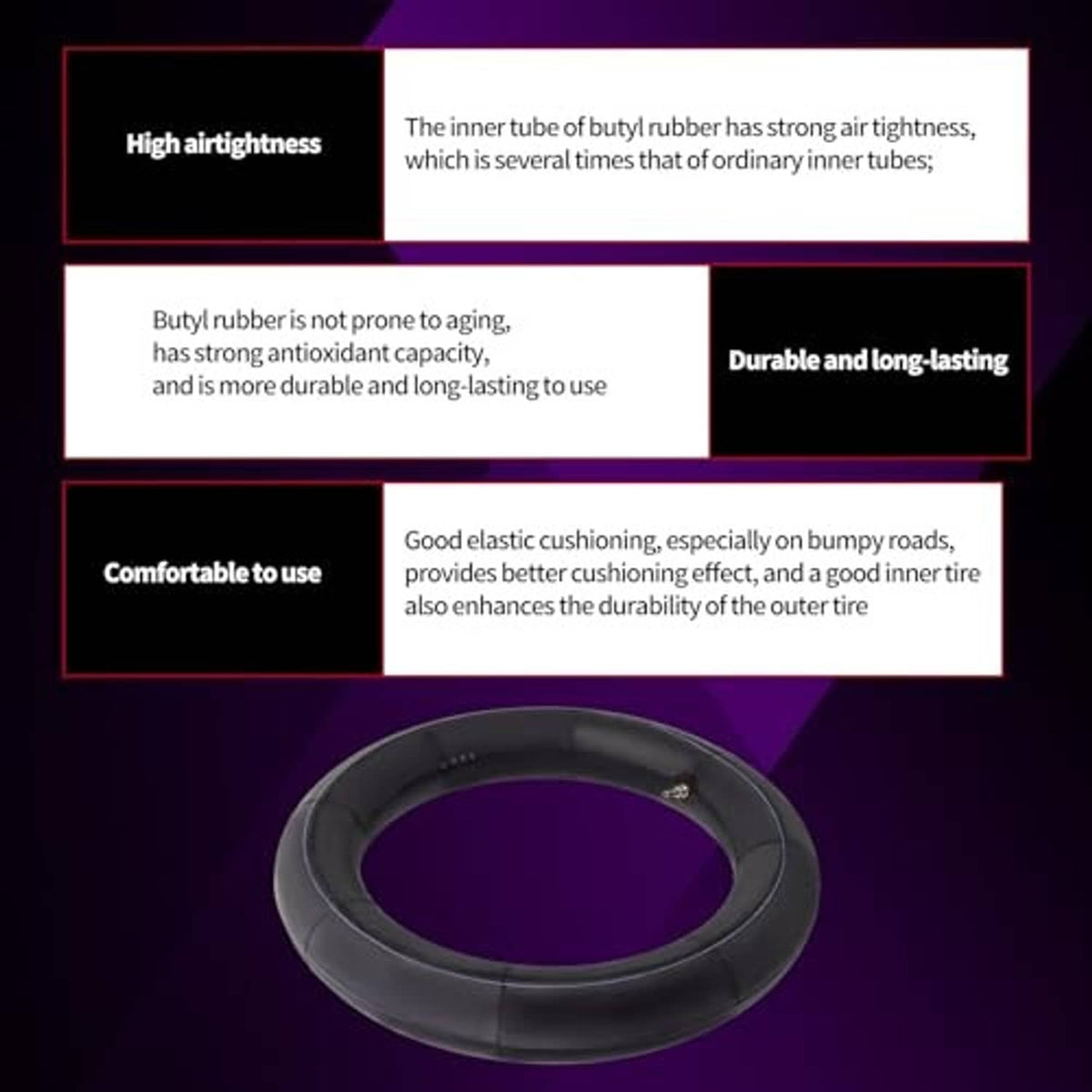 Motorcycle inner tube ring with air valve stem