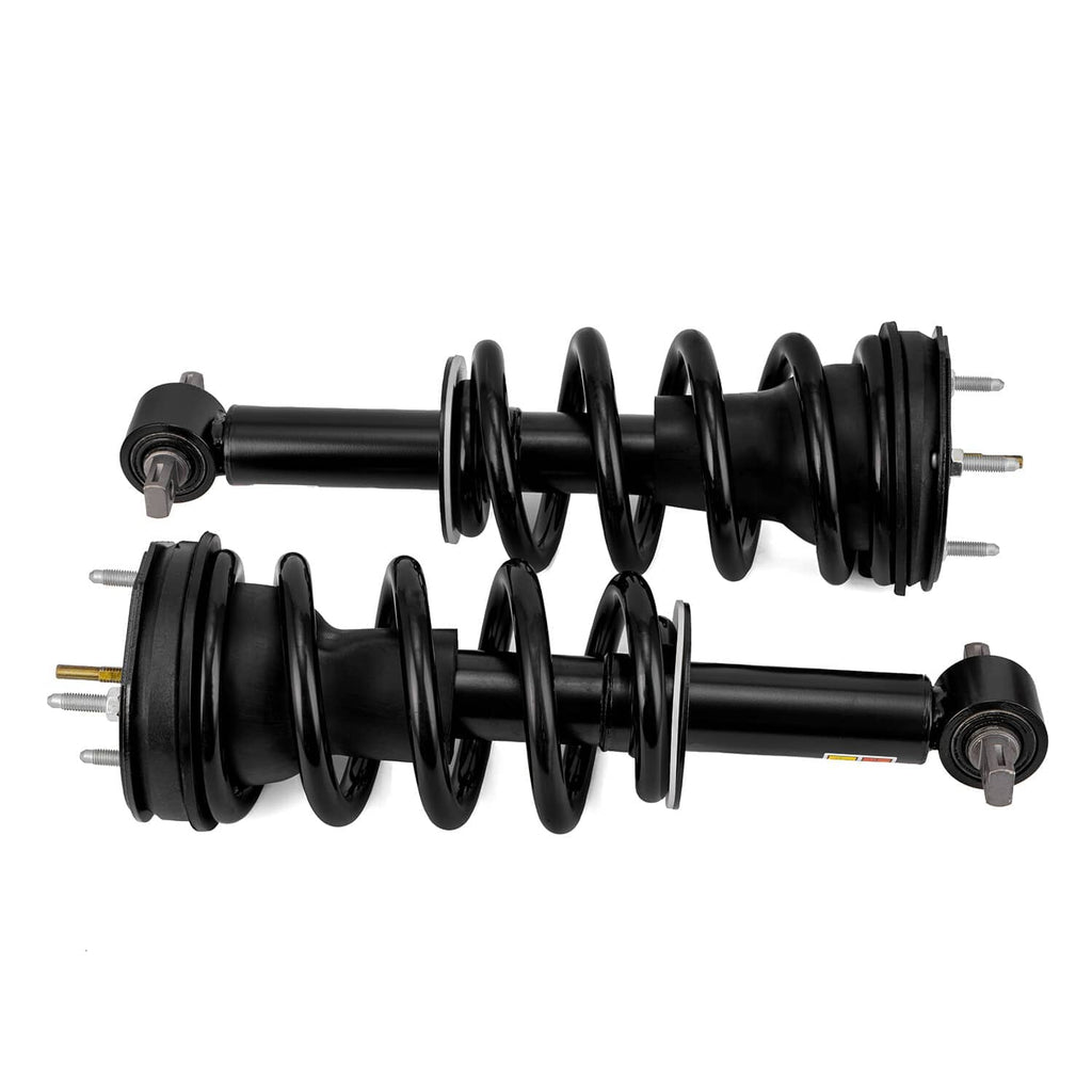 Front shock strut pair, black coil springs with side and top attachment points