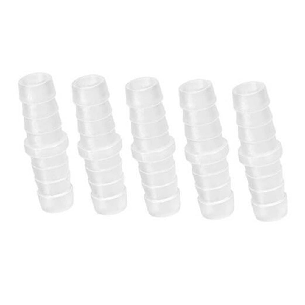 White plastic hose barbed splicer coupler joints, 5/16 in