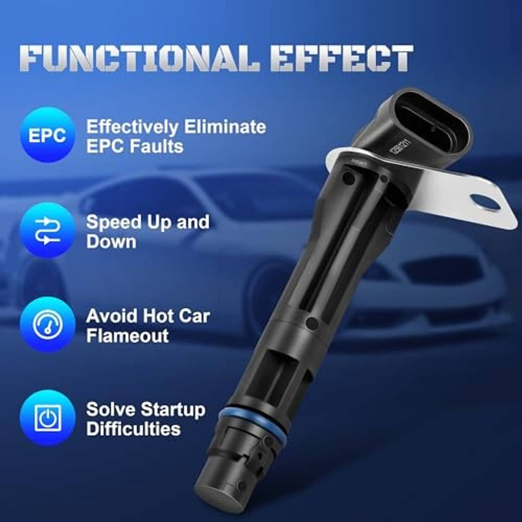 Camshaft position sensor with mounting bracket and electrical plug connector