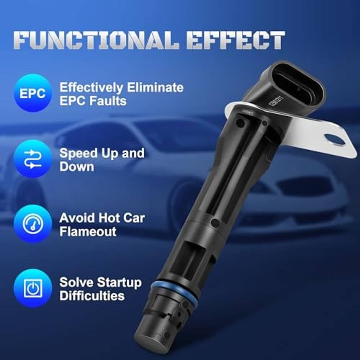 Camshaft position sensor with mounting bracket and electrical plug connector