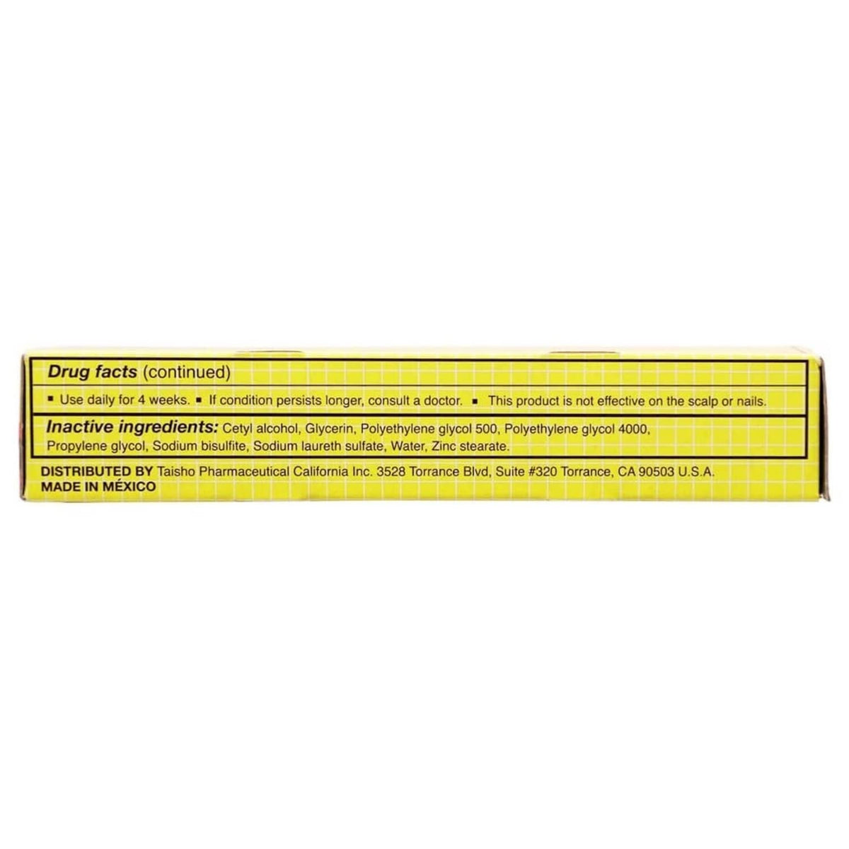 Derman antifungal cream back panel showing drug facts and inactive ingredient list.