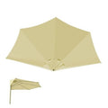 Light beige half umbrella replacement canopy with central vented opening