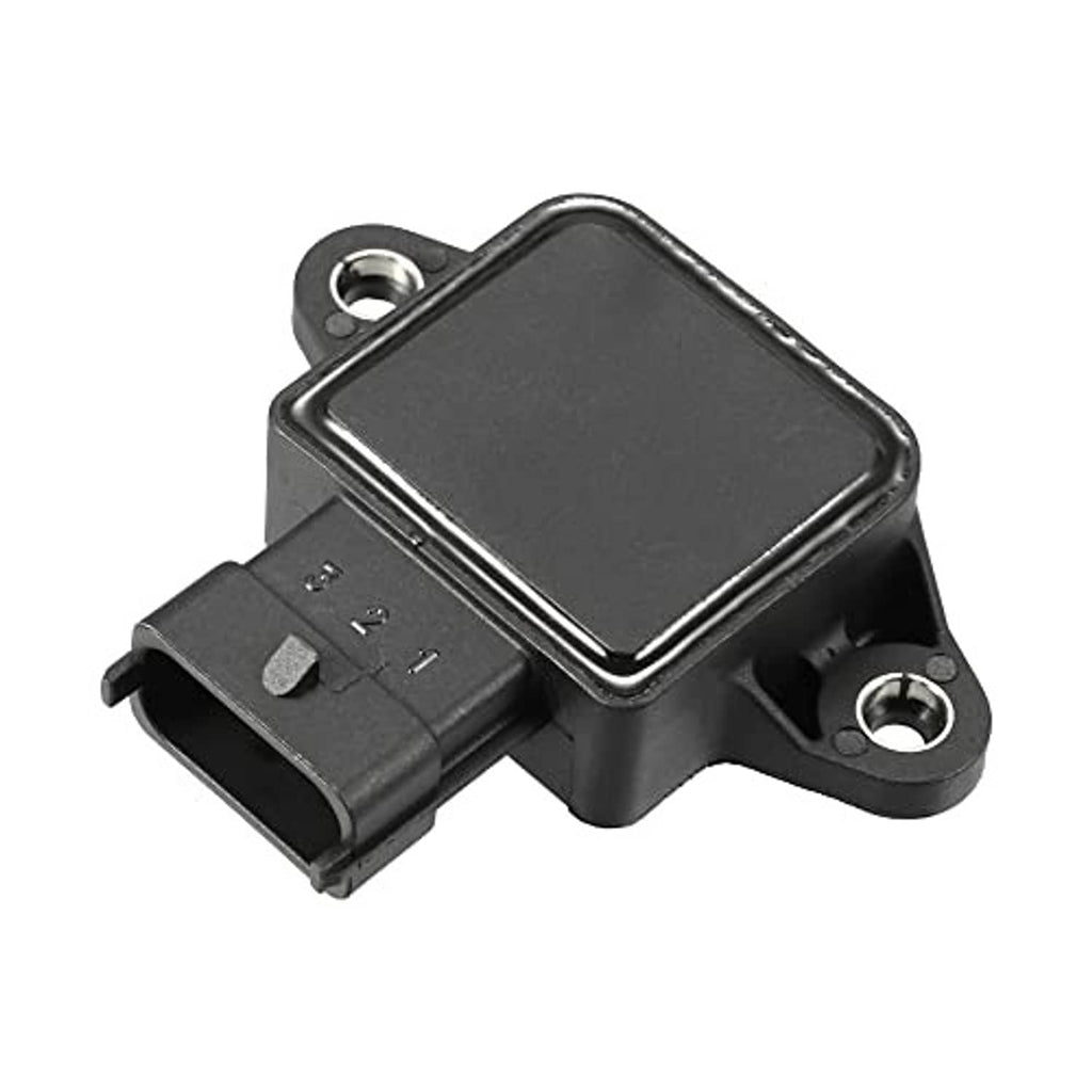 Throttle position sensor, black housing with connector and two mounting screw holes