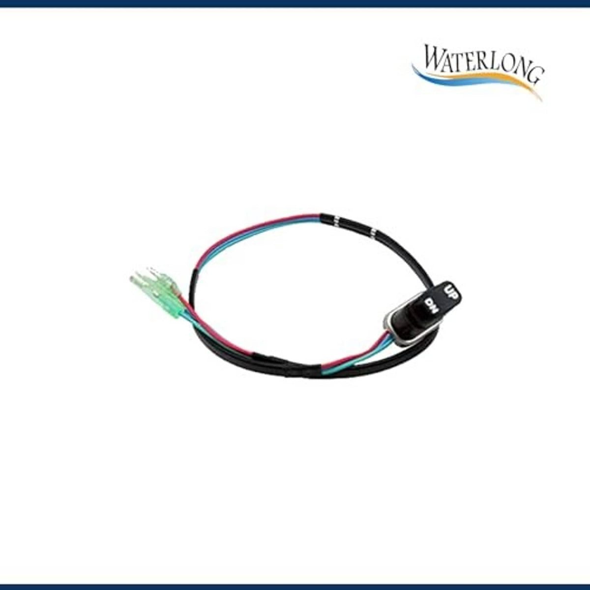 Outboard trim tilt switch harness with black switch housing and red/blue/green wires