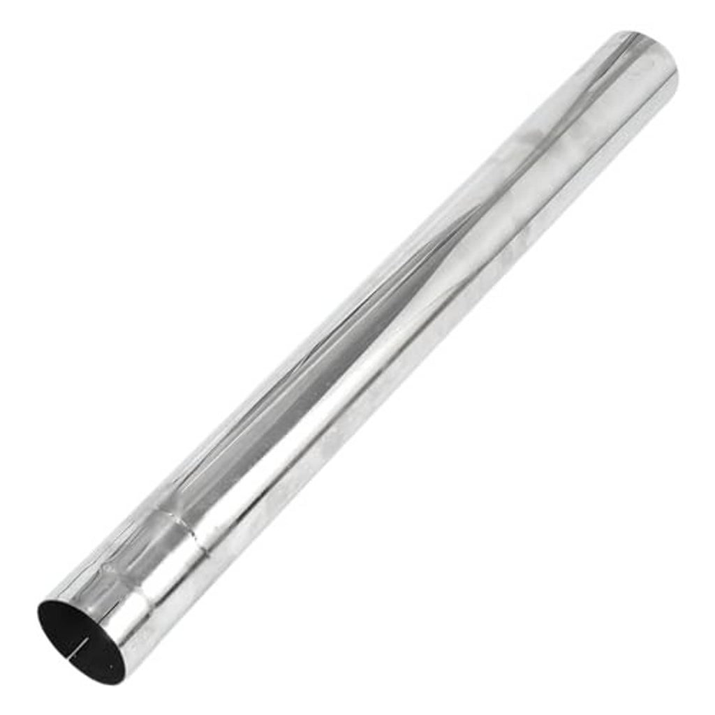 Polished stainless straight exhaust pipe tube, long cylindrical shape, open end