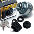 Ignition switch starter key set with metal keys and black protective caps