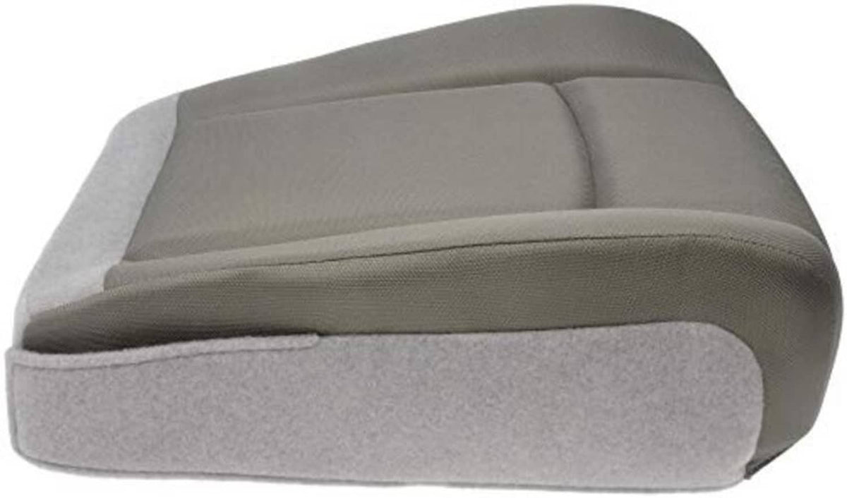 Gray seat bottom cushion with thick front edge and contoured back pad