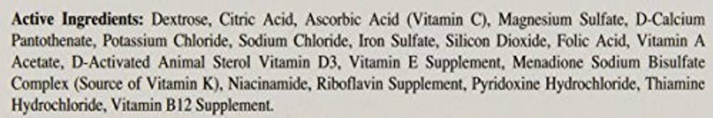 Active ingredients list for Alive & Well bird tablets
