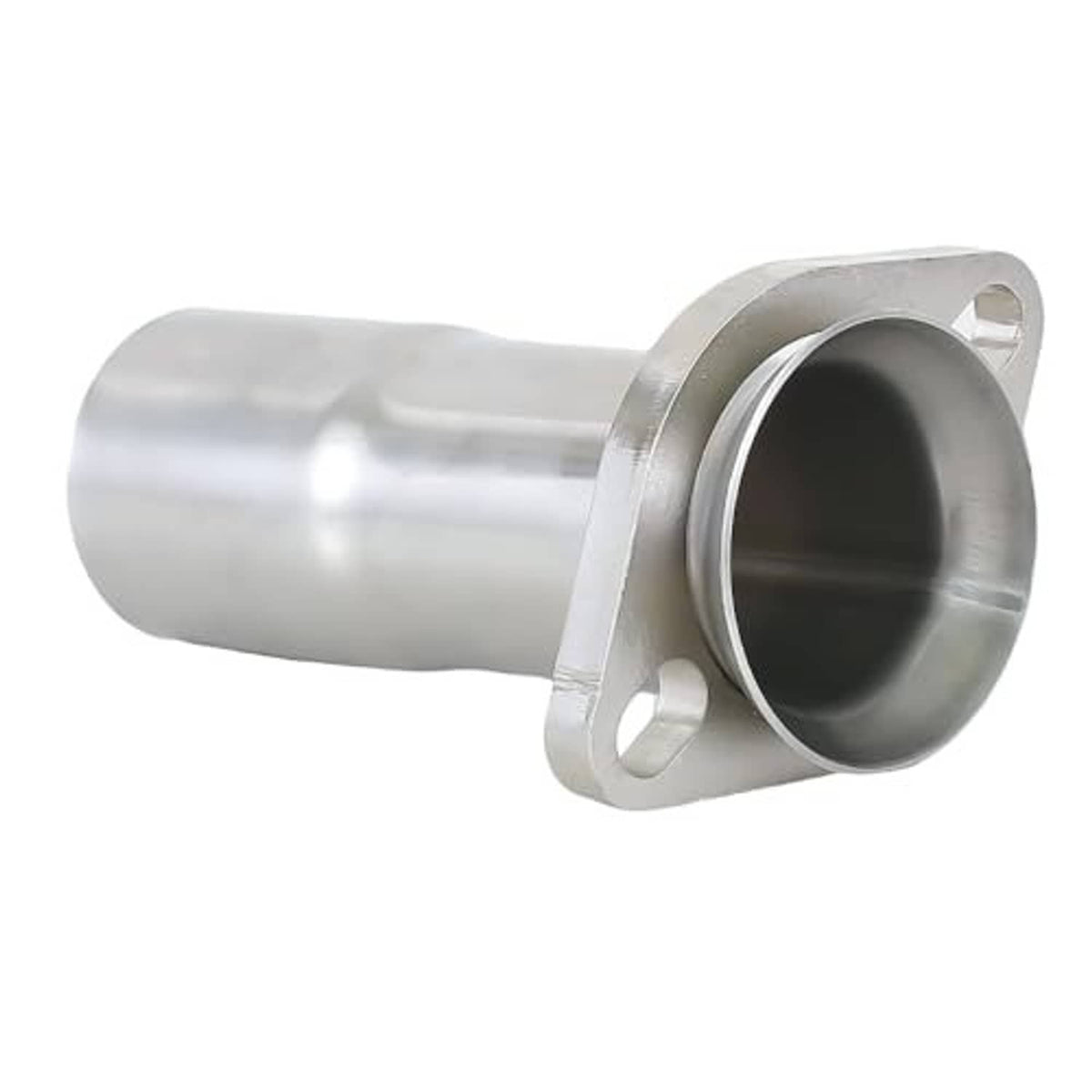 Stainless steel exhaust adapter reducer with flanged inlet and straight outlet tube