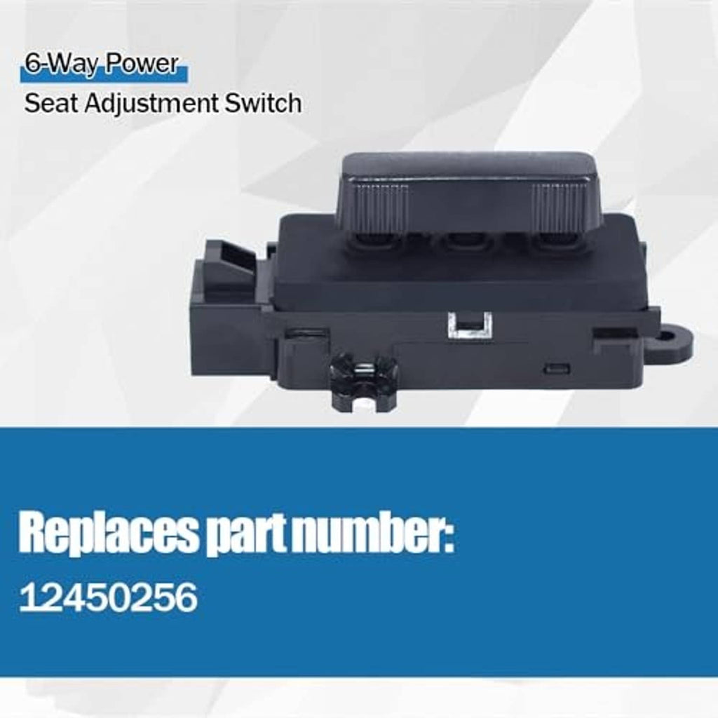 Black 6-way power seat adjustment switch module with top ridged handle